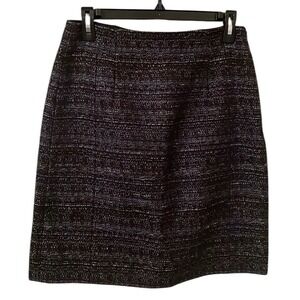 Brooks Brothers Women's‎ Black Multicolor Tweed Knee Length Lined Skirt Size 4
